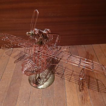 Sculpture intitulée "AVION DE PORCO ROSSO" par D.S.A.Rt, Œuvre d'art originale, Métaux