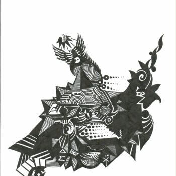 Dibujo titulada "Phoenix" por D.S.Red, Obra de arte original, Pluma de gel