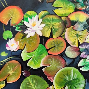 Peinture intitulée "lotus" par D Shiva Prasad Reddy Shiva, Œuvre d'art originale, Acrylique
