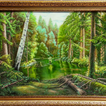 Painting titled "Forest" by Daniel Zhili Bochkov, Original Artwork, Oil