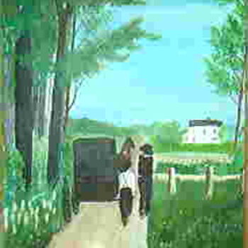 Painting titled "going to Eli's house" by David Chupp, Original Artwork