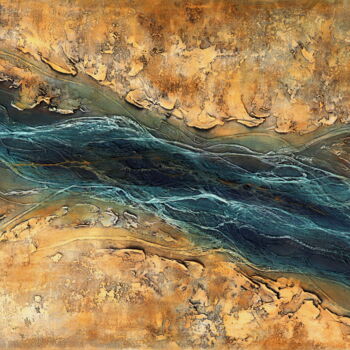 Pintura intitulada "Stroming 2" por Daan Corstjens, Obras de arte originais, Acrílico Montado em Painel de madeira