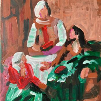 Peinture intitulée "Conversation" par Dablart, Œuvre d'art originale, Acrylique Monté sur Châssis en bois