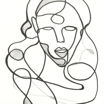 Disegno intitolato "figura 01" da Dabobabo, Opera d'arte originale, Pennarello