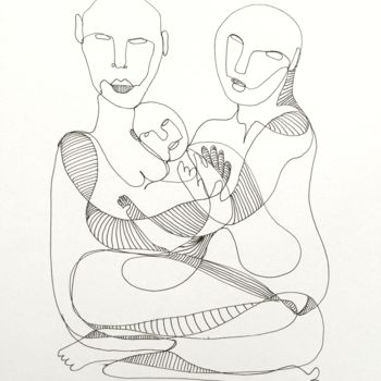 Drawing titled "coppia 01" by Dabobabo, Original Artwork, Marker