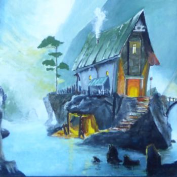 Painting titled "brouillard-et-preci…" by Dab, Original Artwork, Oil