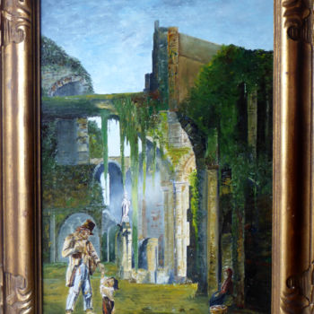 Peinture intitulée "Ruine d'Abbaye  l'a…" par Dab, Œuvre d'art originale, Huile
