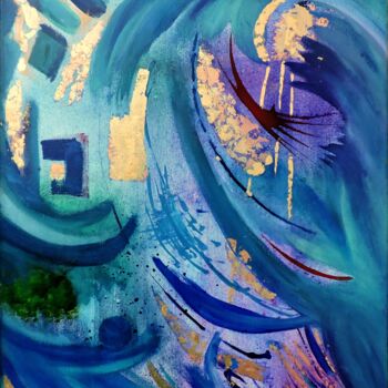 Painting titled "Le monde est bleu" by Daby, Original Artwork, Acrylic