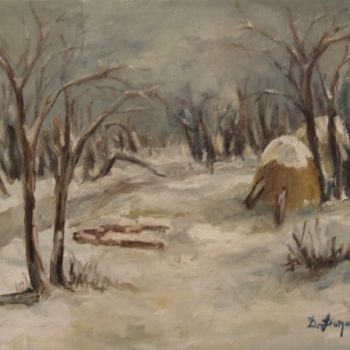 Schilderij getiteld "Another winter" door Dacian Giura, Origineel Kunstwerk, Olie