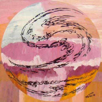 Peinture intitulée "sphère sidérale" par Patrick Daclin, Œuvre d'art originale, Acrylique Monté sur Châssis en bois