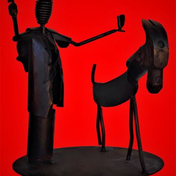 Скульптура под названием "São Francisco" - José Claudinei Da Cruz, Подлинное произведение искусства, Металлы