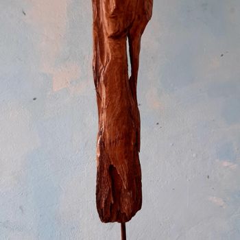 Sculptuur getiteld "Silêncio" door José Claudinei Da Cruz, Origineel Kunstwerk, Hout