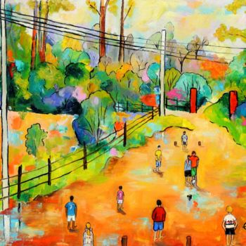 Painting titled "Futebol" by José Claudinei Da Cruz, Original Artwork, Oil