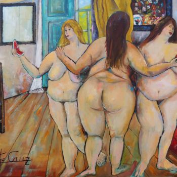 Pintura intitulada "As Três Graças" por José Claudinei Da Cruz, Obras de arte originais, Óleo