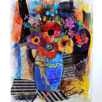 Peinture intitulée "Algumas Flores" par José Claudinei Da Cruz, Œuvre d'art originale, Autre