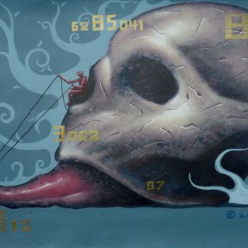 Pittura intitolato "running snail" da Dadi, Opera d'arte originale, Acrilico