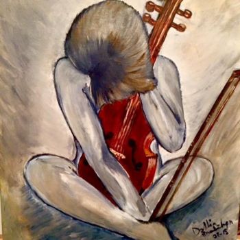 Pintura titulada "Musicienne" por Dahlia Saada, Obra de arte original, Acrílico