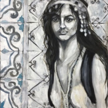 Картина под названием "Juive marocaine" - Manar Abou Elaoula (A’M), Подлинное произведение искусства, Масло Установлен на Де…