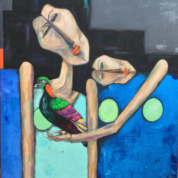 Ζωγραφική με τίτλο "Heartache" από Manar Abou Elaoula (A’M), Αυθεντικά έργα τέχνης, Λάδι Τοποθετήθηκε στο Ξύλινο φορείο σκελ…