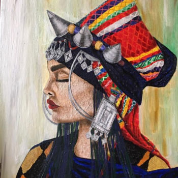 Peinture intitulée "Moroccan amazigh «…" par Manar Abou Elaoula (A’M), Œuvre d'art originale, Acrylique Monté sur Châssis en…