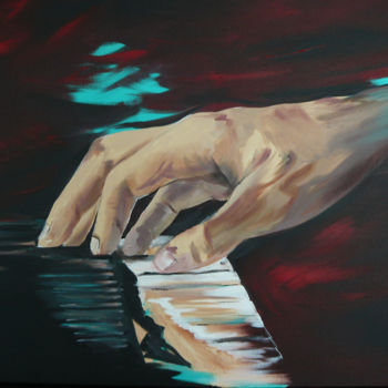 Peinture intitulée "le pianiste" par Dagmar Marchand, Œuvre d'art originale, Acrylique