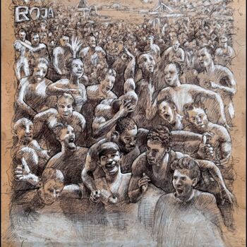 Dibujo titulada "ROJA ULTRA-MARATHON…" por Dags, Obra de arte original, Tinta