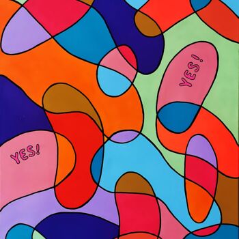 Painting titled "Say YES! to your de…" by Daheaven Art, Original Artwork, Acrylic Mounted on Wood Stretcher frame