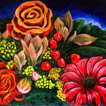 Malerei mit dem Titel "Spring Blossom" von Dahuyn, Original-Kunstwerk, Acryl Auf Keilrahmen aus Holz montiert