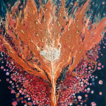 Peinture intitulée ""MUSIC OF THE FLAME"" par Daina Maslauskaite, Œuvre d'art originale, Huile Monté sur Châssis en bois