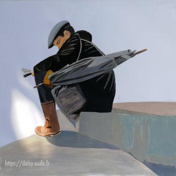 Malerei mit dem Titel "Le voyageur paraplu…" von Daisy Aude, Original-Kunstwerk, Acryl