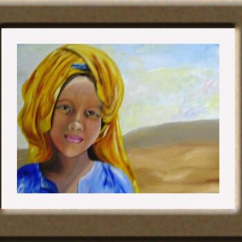 Malerei mit dem Titel "L'enfant du désert…" von Daisy Masson, Original-Kunstwerk, Öl