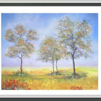 Painting titled "Paysage 2  pastel" by Daisy Masson, Original Artwork