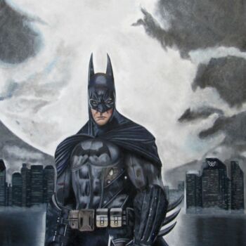 Dessin intitulée "Batman" par Daisy Van Der Zijden, Œuvre d'art originale, Crayon