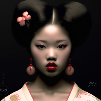 Digitale Kunst mit dem Titel "Yoko" von Dajiù, Original-Kunstwerk, KI-generiertes Bild