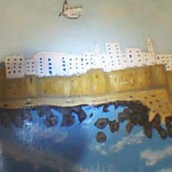 Peinture intitulée "ville de Jadida Mar…" par Youssef Yemmouni, Œuvre d'art originale