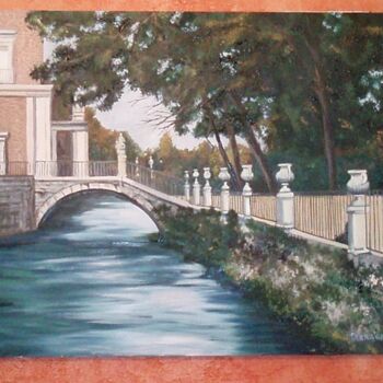 Painting titled "puente sobre rio" by Dakota Tarraga, Original Artwork