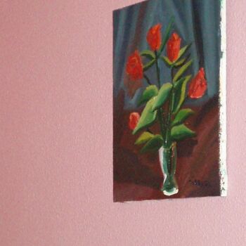 Pintura titulada "florero con vida" por Dakota Tarraga, Obra de arte original