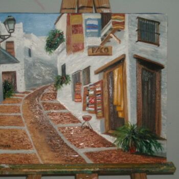 Картина под названием "Calle tipica de las…" - Dakota Tarraga, Подлинное произведение искусства