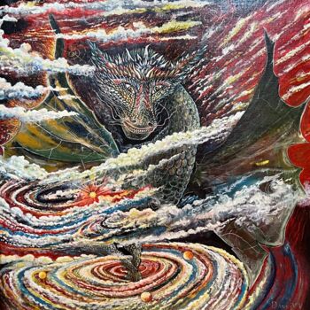 Pittura intitolato "Дракон богатства" da Vladislav Dankiv, Opera d'arte originale, Olio
