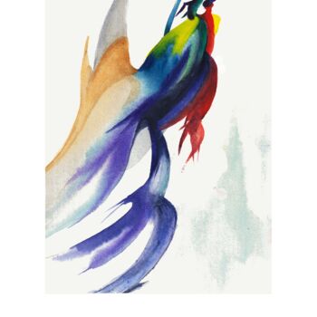 Painting titled "Bird" by Dalibor Dubový, Original Artwork, 2D Digital Work