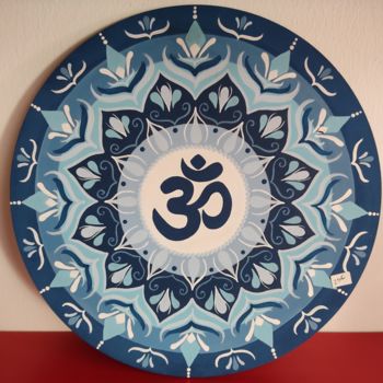 Malarstwo zatytułowany „Om Mandala painted…” autorstwa Dalila Martins, Oryginalna praca, Akryl