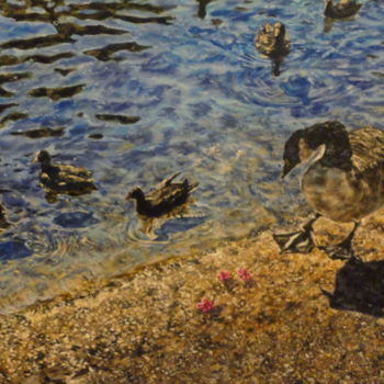 Malarstwo zatytułowany „Ducks” autorstwa Dalila Trendafilova, Oryginalna praca, Olej