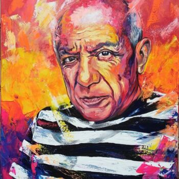 Painting titled "Pablo Picasso" by Dalinina, Original Artwork, Acrylic