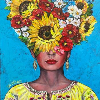 제목이 "Frida Kahlo “Fridom”"인 미술작품 Dalinina로, 원작, 아크릴 나무 들것 프레임에 장착됨
