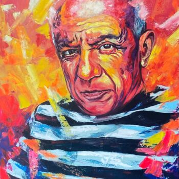 Printmaking titled "Pablo Picasso Mixed" by Dalinina, Original Artwork, Digital Print