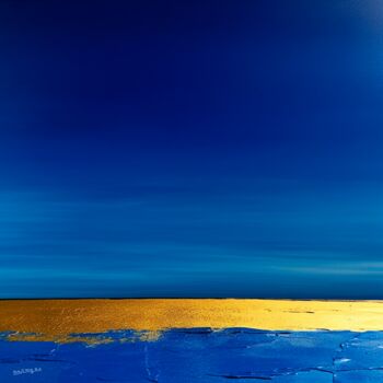 Fotografie mit dem Titel "Golden Seas" von Dallanges, Original-Kunstwerk, Manipulierte Fotografie Auf Keilrahmen aus Holz mo…