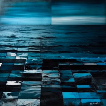 Digitale Kunst getiteld "Steps to the sea" door Dallanges, Origineel Kunstwerk, Digitale afdruk