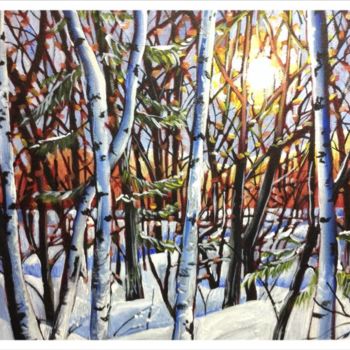 Картина под названием "L'hiver" - Janike Castonguay, Подлинное произведение искусства, Акрил