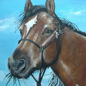 Malarstwo zatytułowany „Le quater horse” autorstwa Janike Castonguay, Oryginalna praca, Akryl