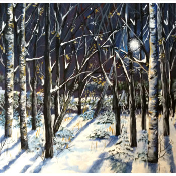Painting titled "Silence nocturne" by Janike Castonguay, Original Artwork